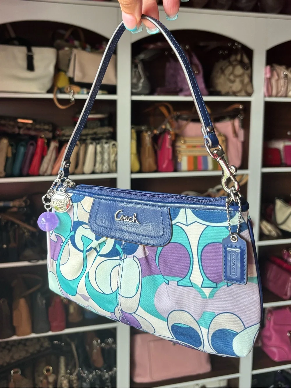 COACH Ashley Scarf Print Wristlet Mini Bag - Picture 3 of 13